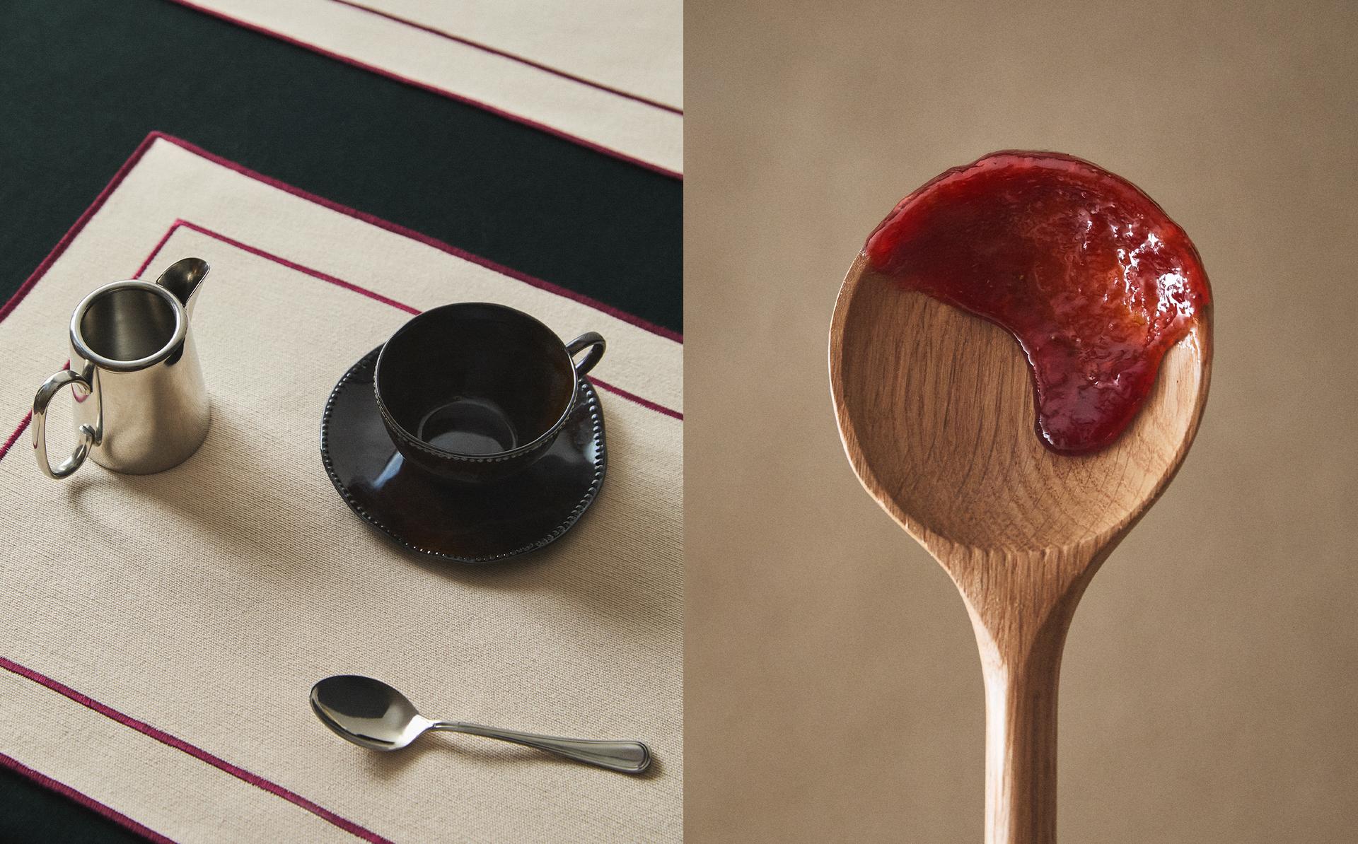 INDIVIDUAL DE COTÓ I CULLERA DE FUSTA PER SERVIR