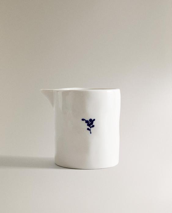 花卉印花陶瓷牛奶壺