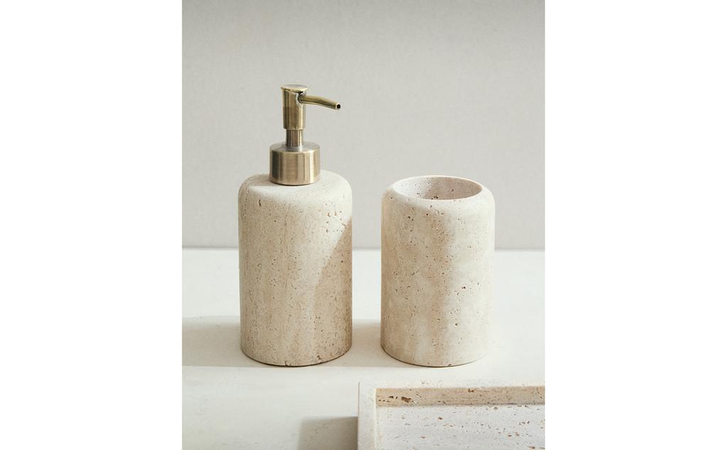 BEIGE MARBLE BATHROOM SET