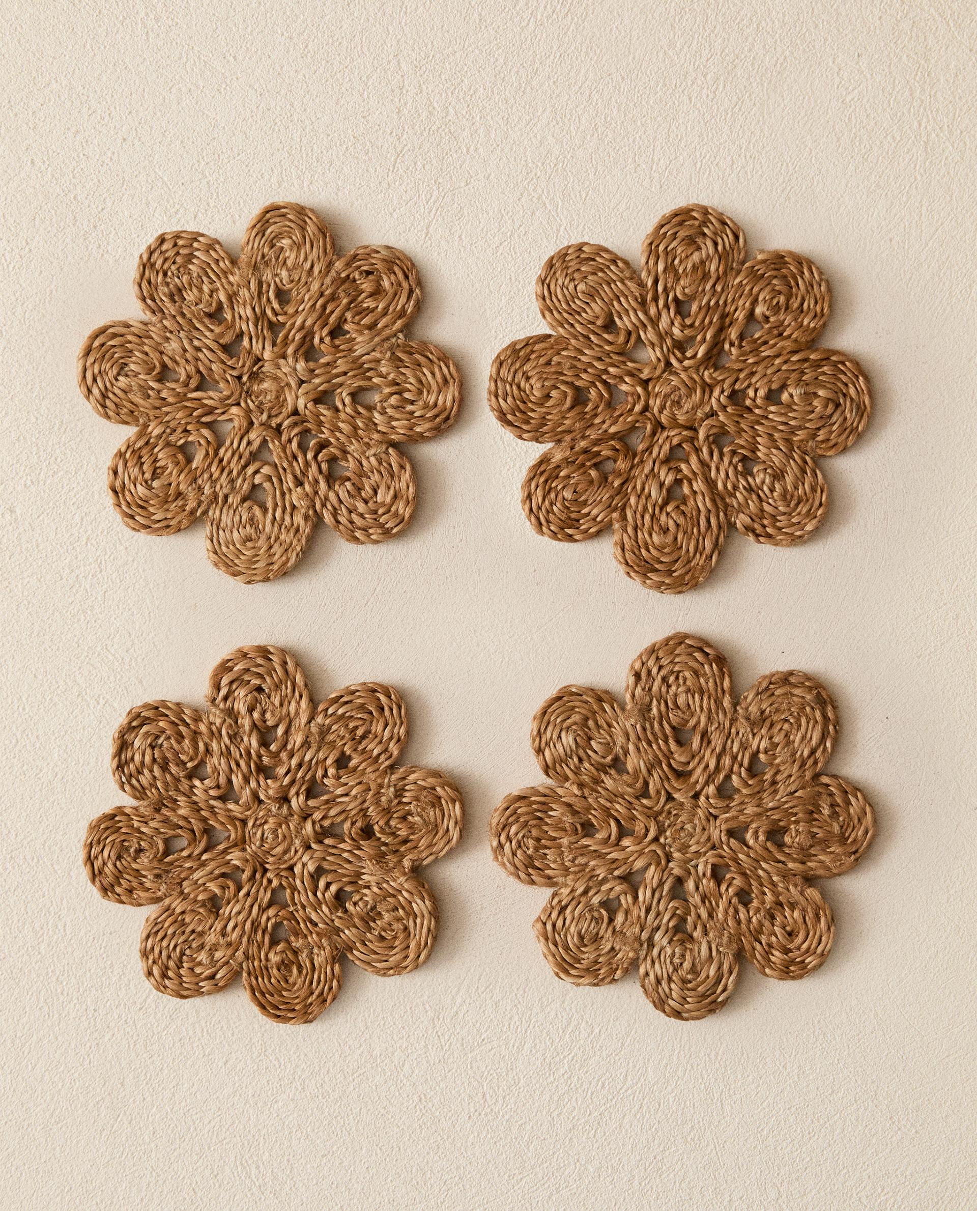 PACK OF RAFFIA COASTERS (PACK OF 4)