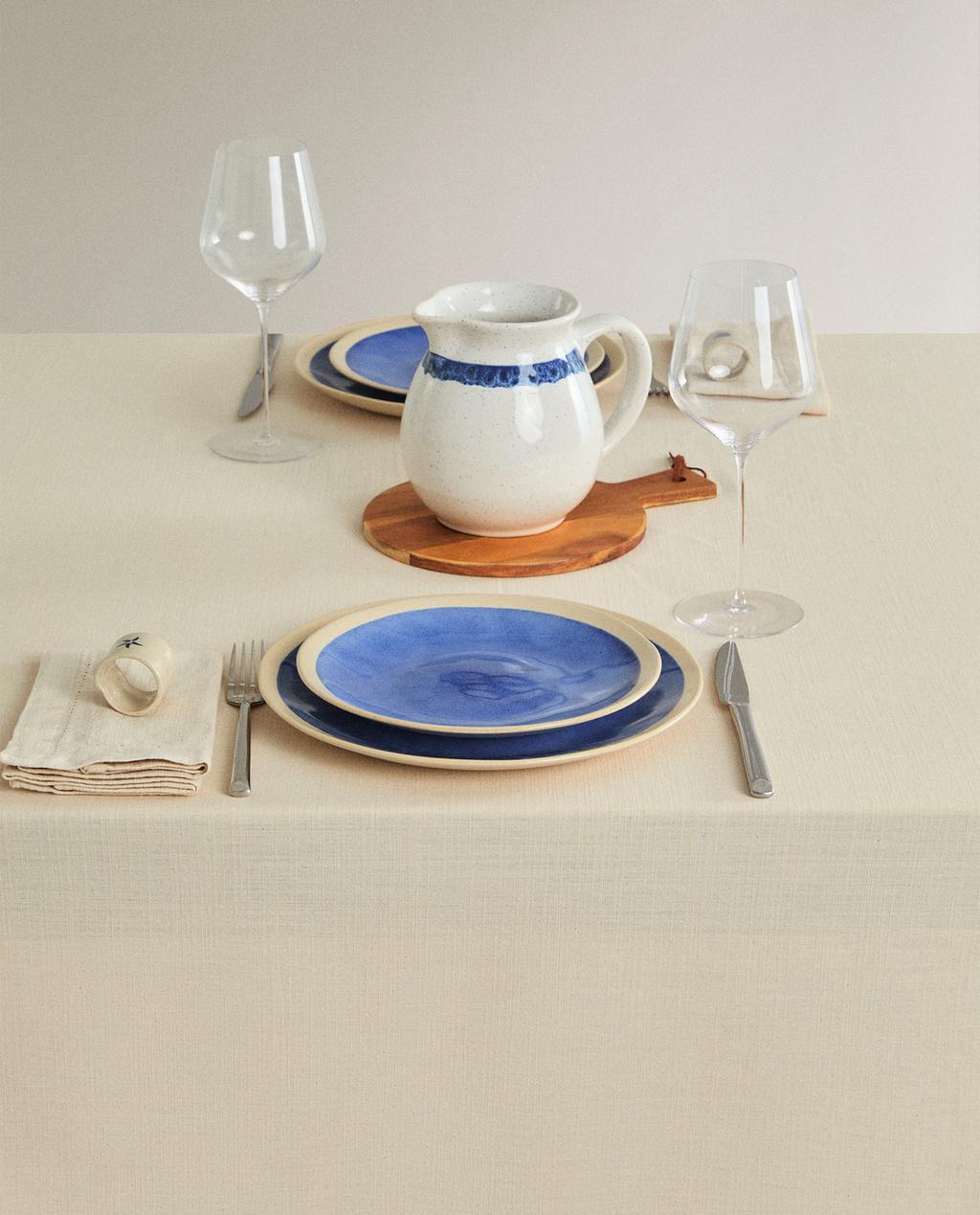 HEMSTITCHED COTTON TABLECLOTH