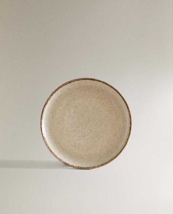 PORCELAIN SIDE PLATE WITH ANTIQUE FINISH RIM
