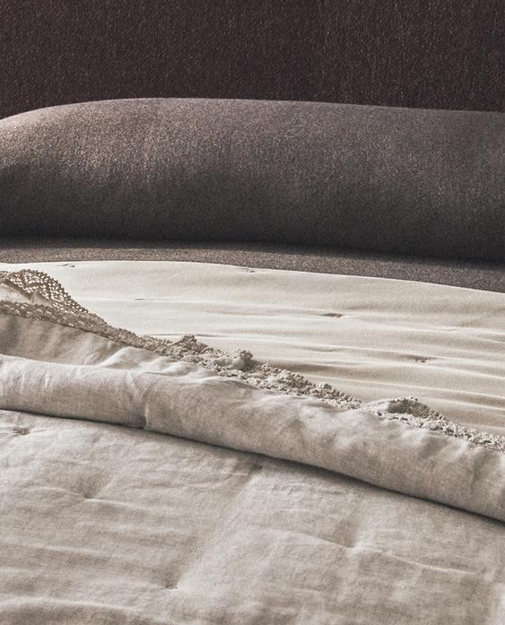 레이스 트리밍 린넨 차렵이불