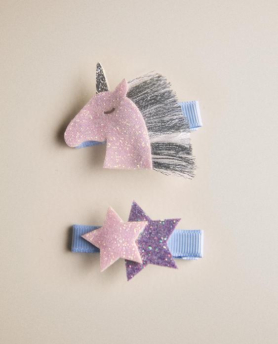 KIDS' PONY AND STARS CLIP (SET OF 2)