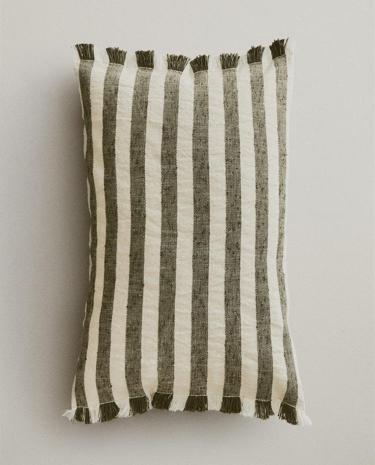 STRIPED THROW PILLOW COVER