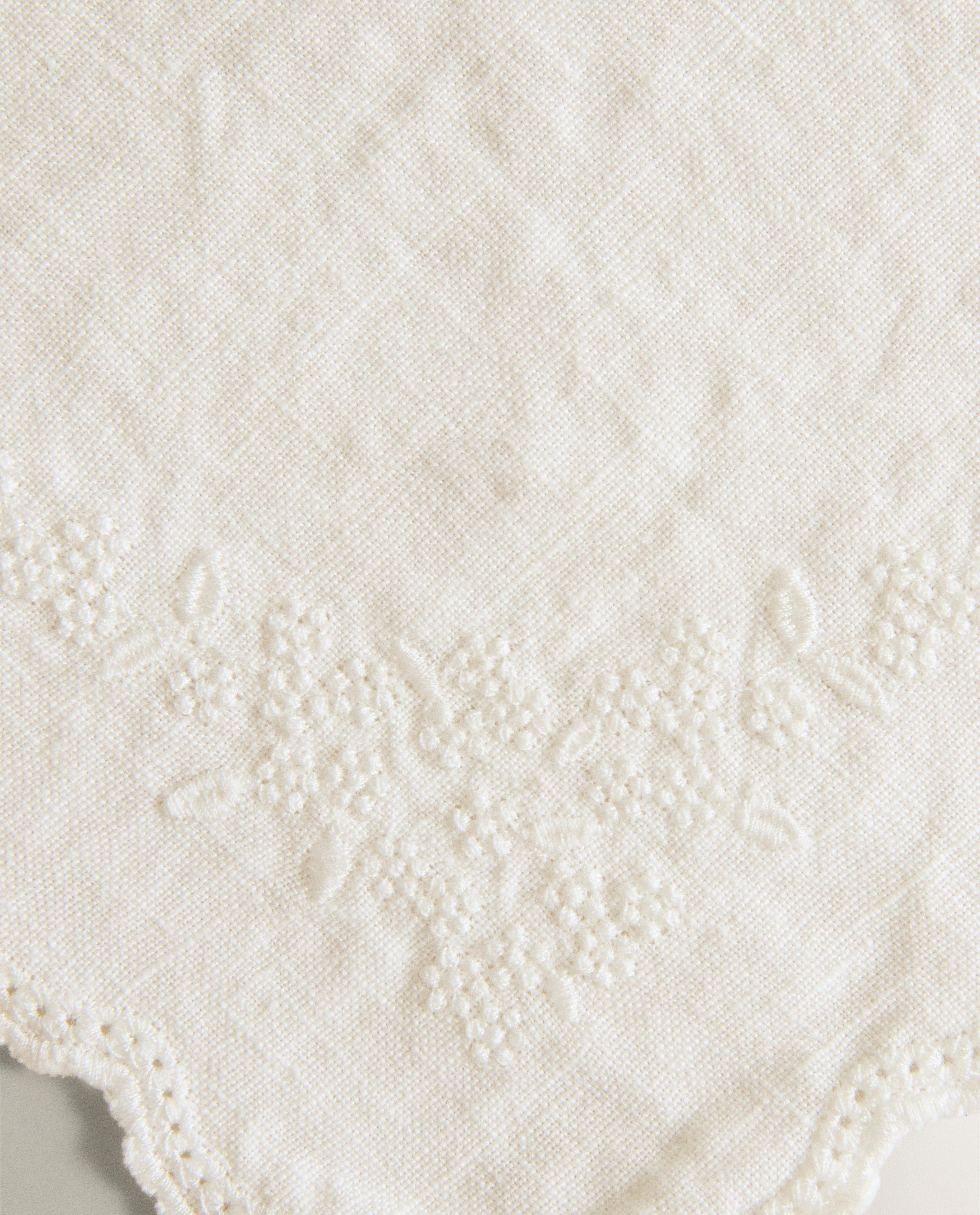 PACK OF EMBROIDERED WASHED LINEN HAND TOWELS (PACK OF 2) product thumbnail 9