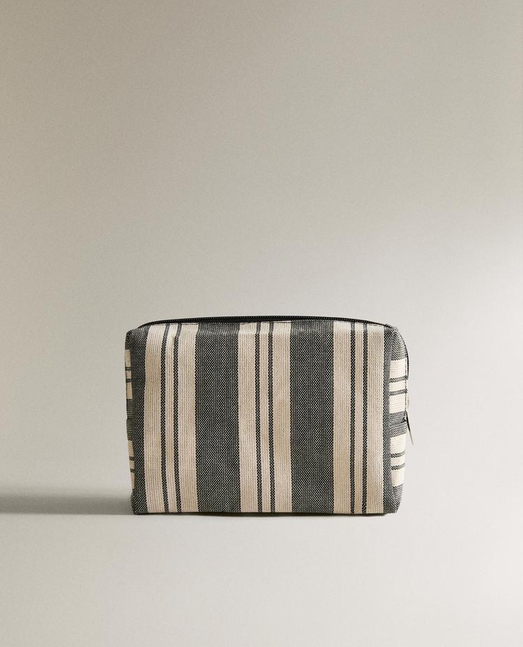 STRIPED WATERPROOF COTTON WASH BAG
