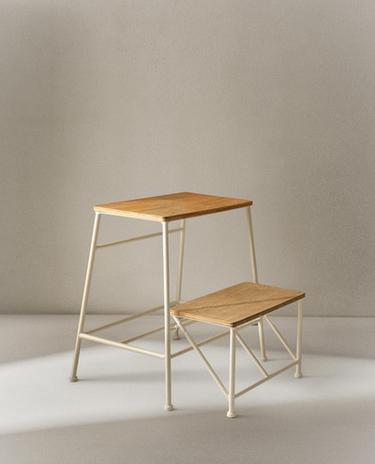 TABURETE ESCALERA MADERA DOS PELDAÑOS