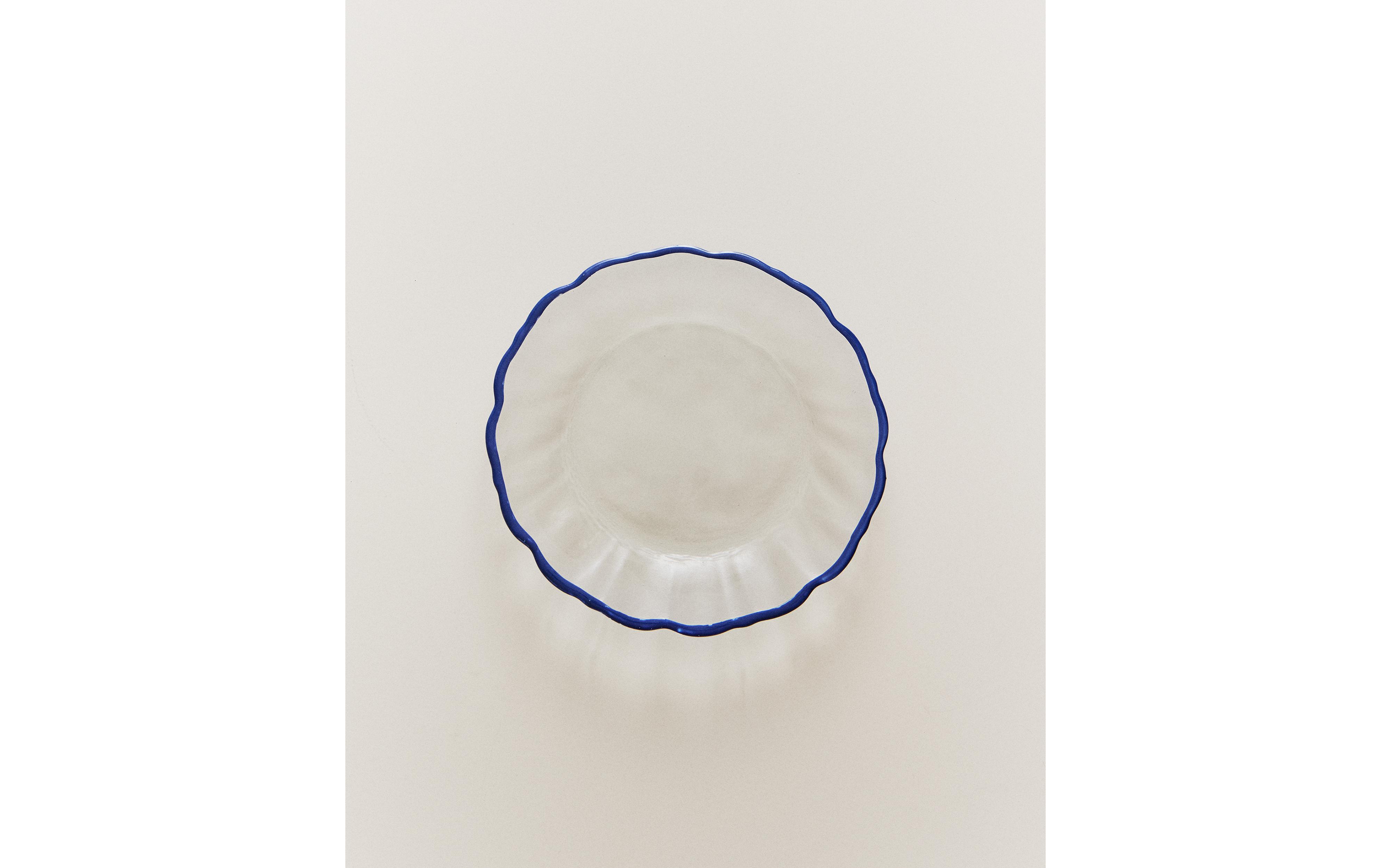 GLASS DINNER SET WITH BLUE RIM product thumbnail 11