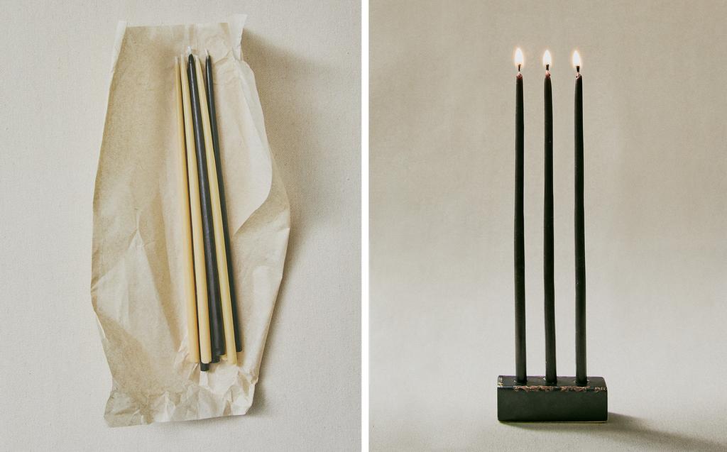 VELVET CUIR CANDLE SET PACK AND CANDLE HOLDER VELVET CUIR CANDLE SET PACK AND CANDLE HOLDER