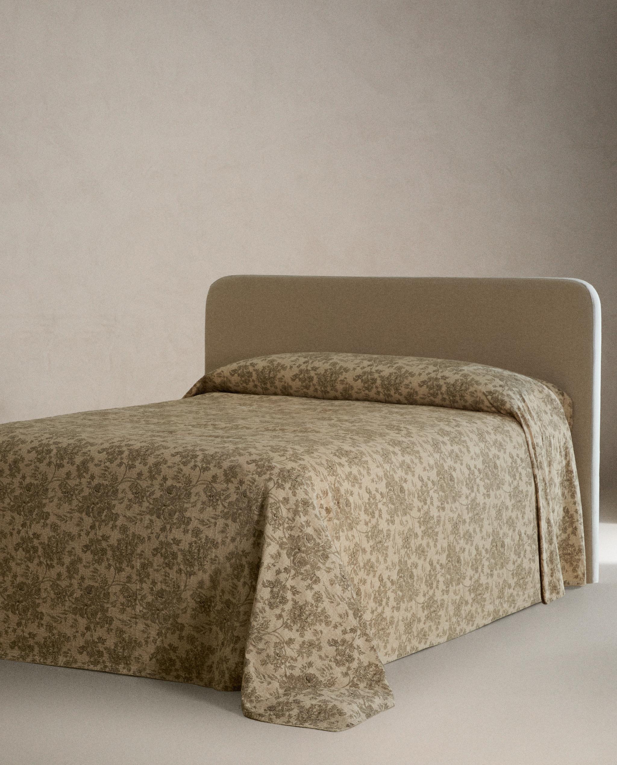 フローラル コットンリネン ベッドカバー | Zara Home 日本/Japan