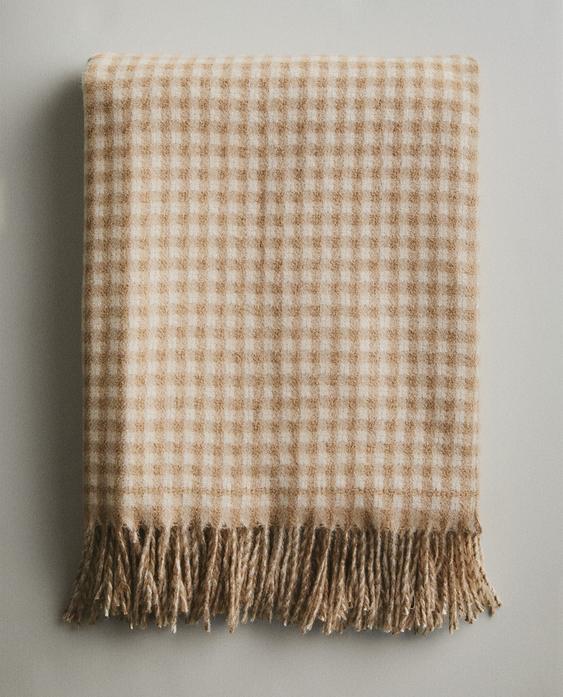 CHECK THROW WITH FRINGING CHECK THROW WITH FRINGING