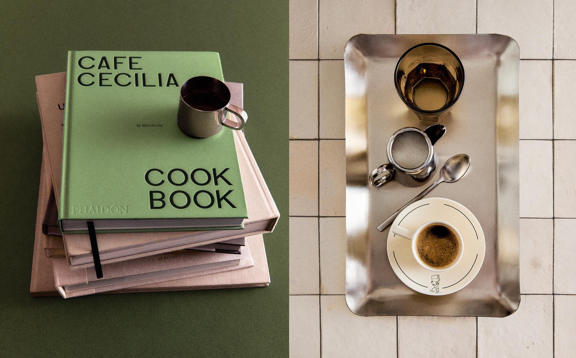 VAJILLA Y LIBRO CAFE CECILIA