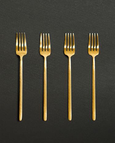 SET OF FORKS WITH HAMMERED HANDLE