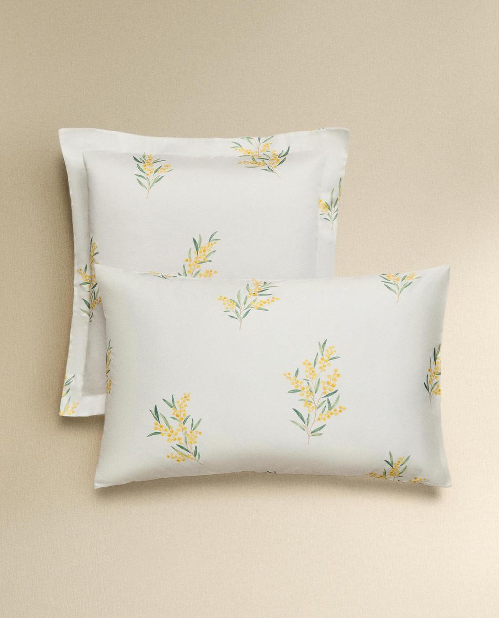 TAIE D’OREILLER SATIN MIMOSAS