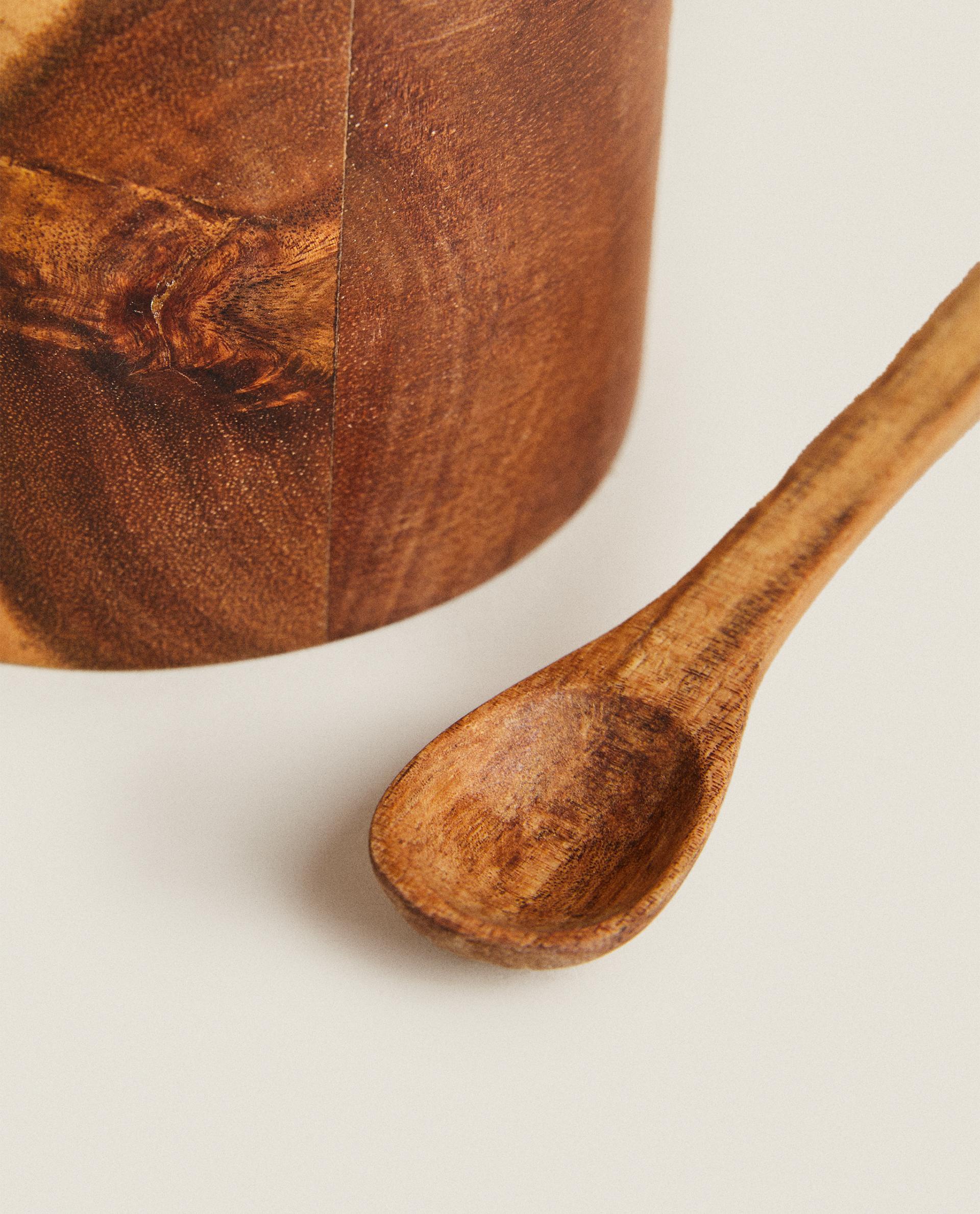 WOODEN SUGAR BOWL WITH SPOON product thumbnail 6