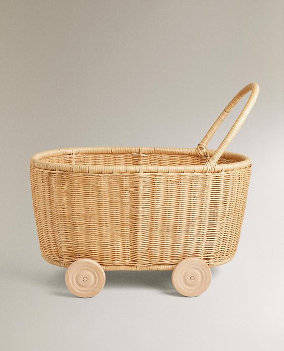 CHARIOT ENFANT ROUES ROTIN