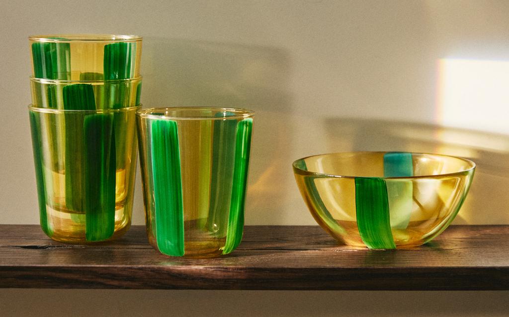 STRIPED COLOURED GLASSWARE STRIPED COLOURED GLASSWARE