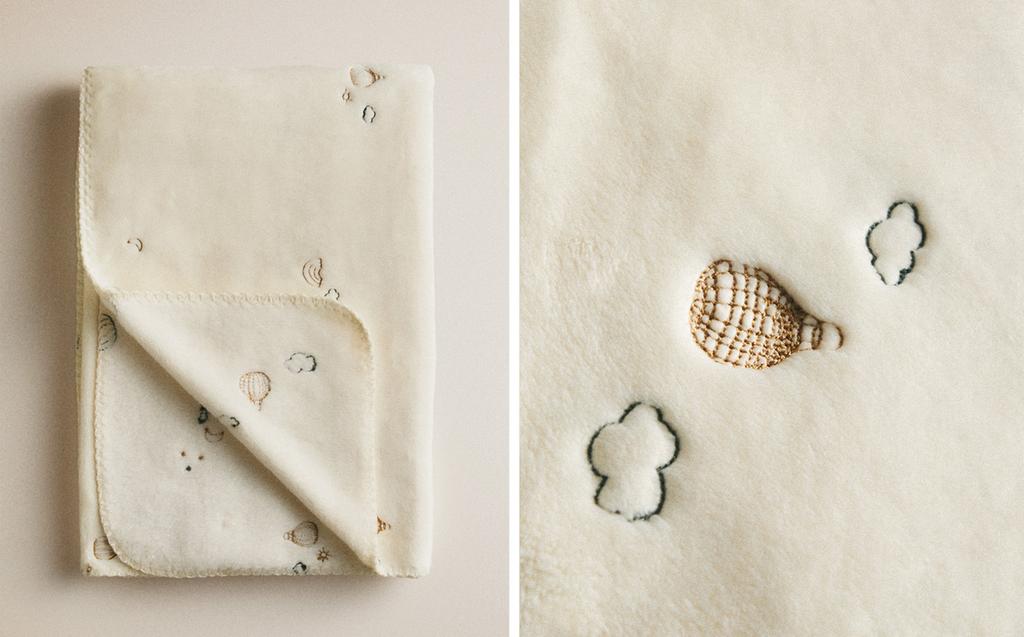 FLEECEDECKE FÜR BABYS MIT BALLONSTICKEREI FLEECEDECKE FÜR BABYS MIT BALLONSTICKEREI