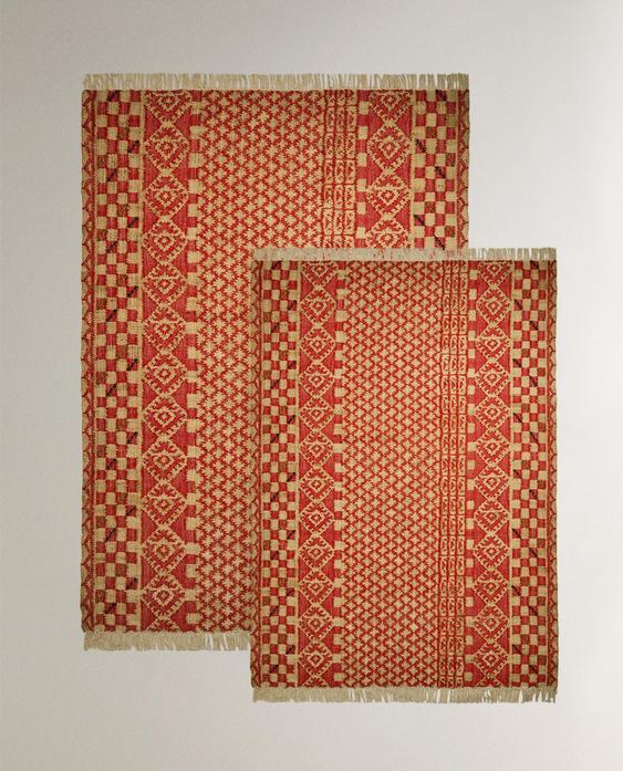 GEOMETRIC PRINT JUTE RUG GEOMETRIC PRINT JUTE RUG