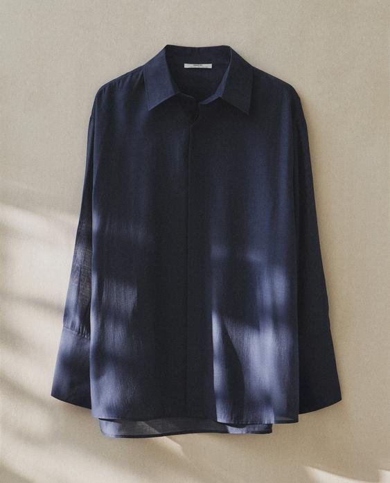 CAMISA OVERSIZE SEMITRANSPARENTE