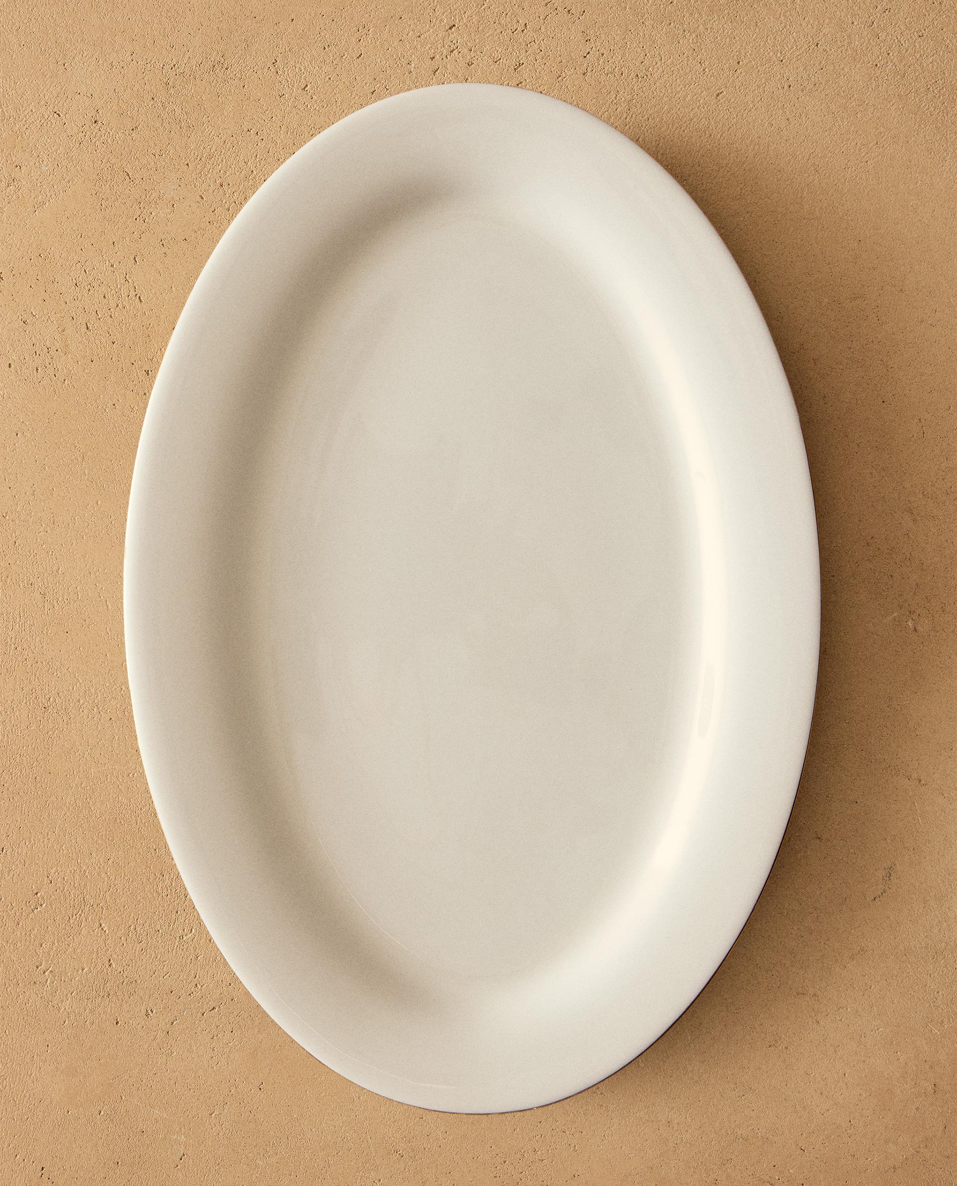 FUENTE OVAL LETICIA BONE CHINA FILO ORO