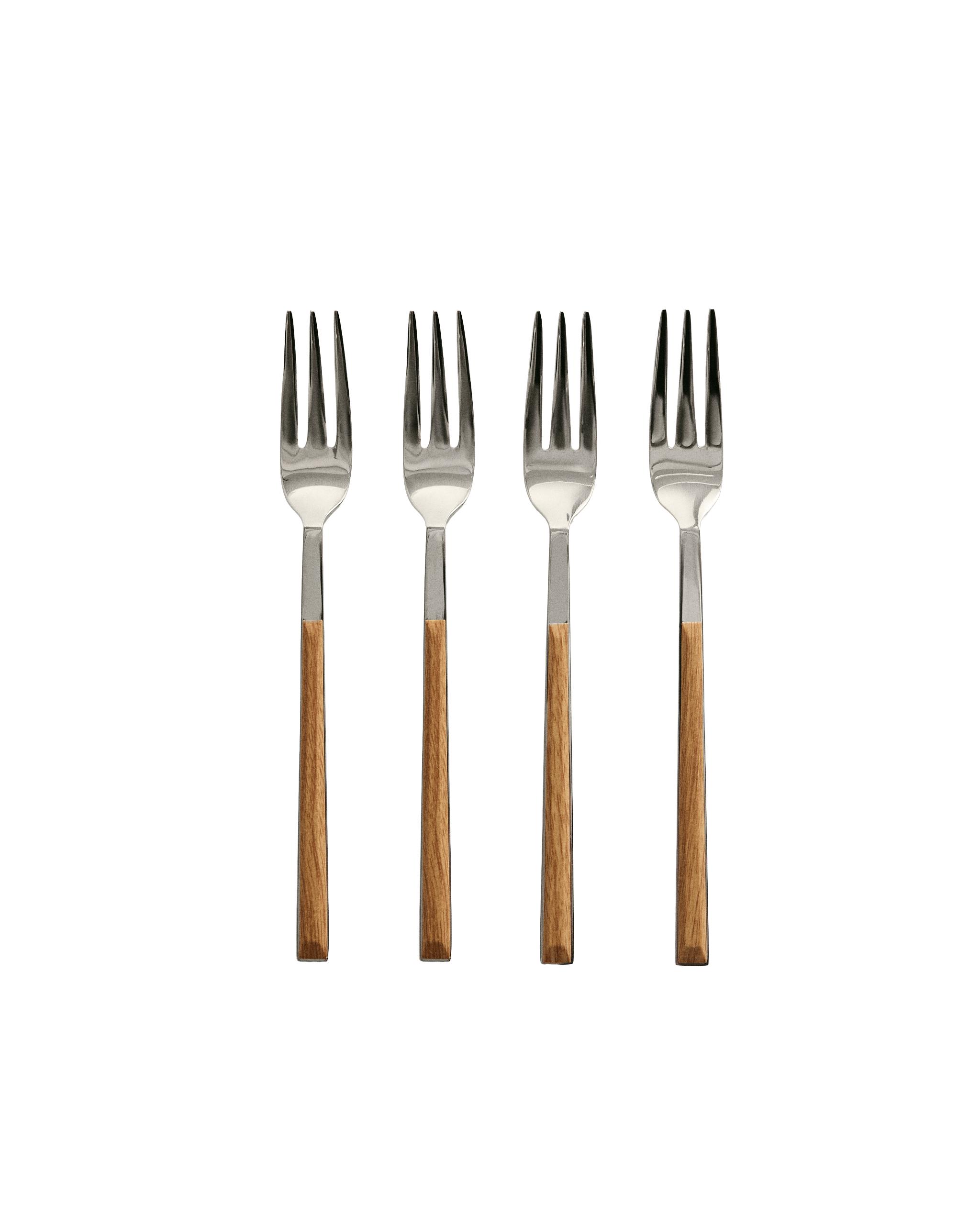 PACK OF DESSERT FORKS WITH WOOD-EFFECT HANDLES (PACK OF 4) product thumbnail 6