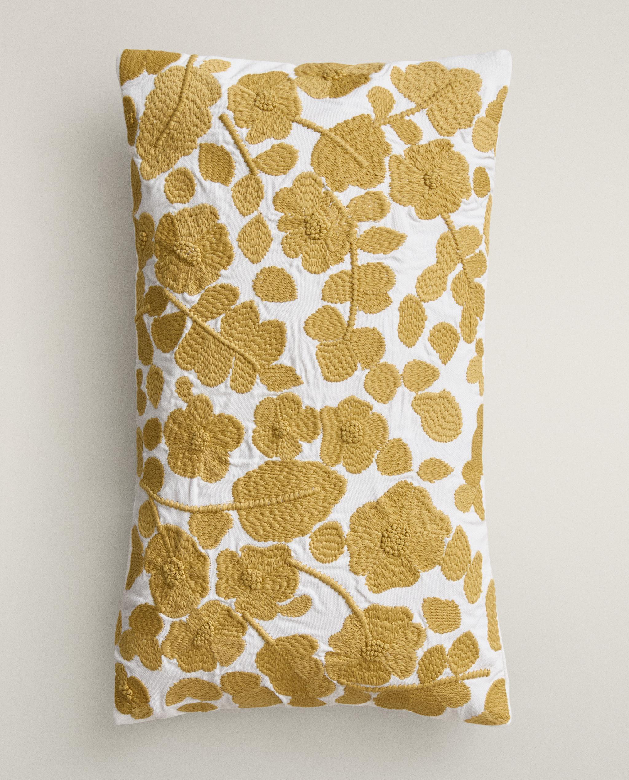 EMBROIDERED FLOWER CUSHION COVER product thumbnail 3