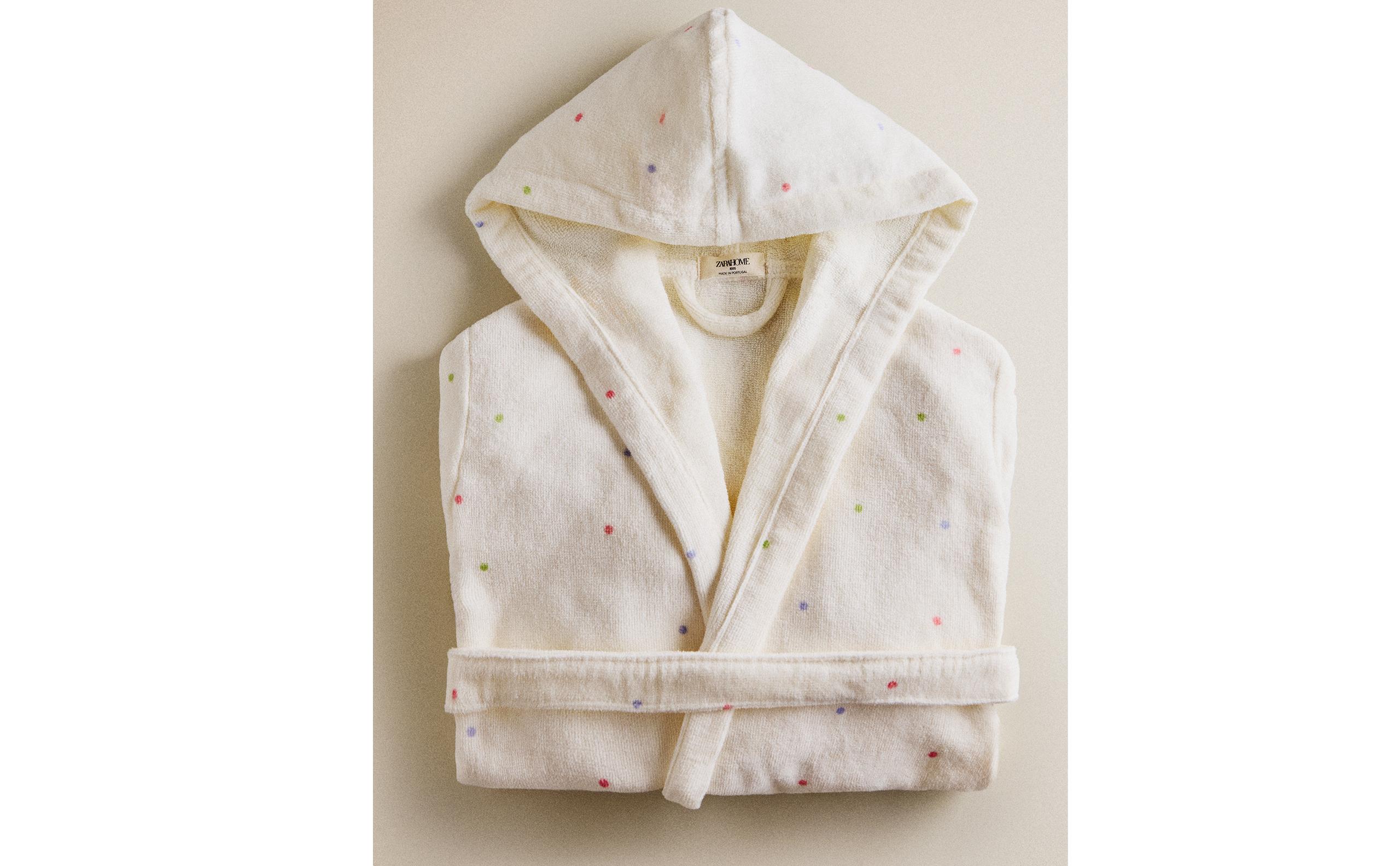 KIDS' VELOUR POLKA DOT BATHROBE product thumbnail 8
