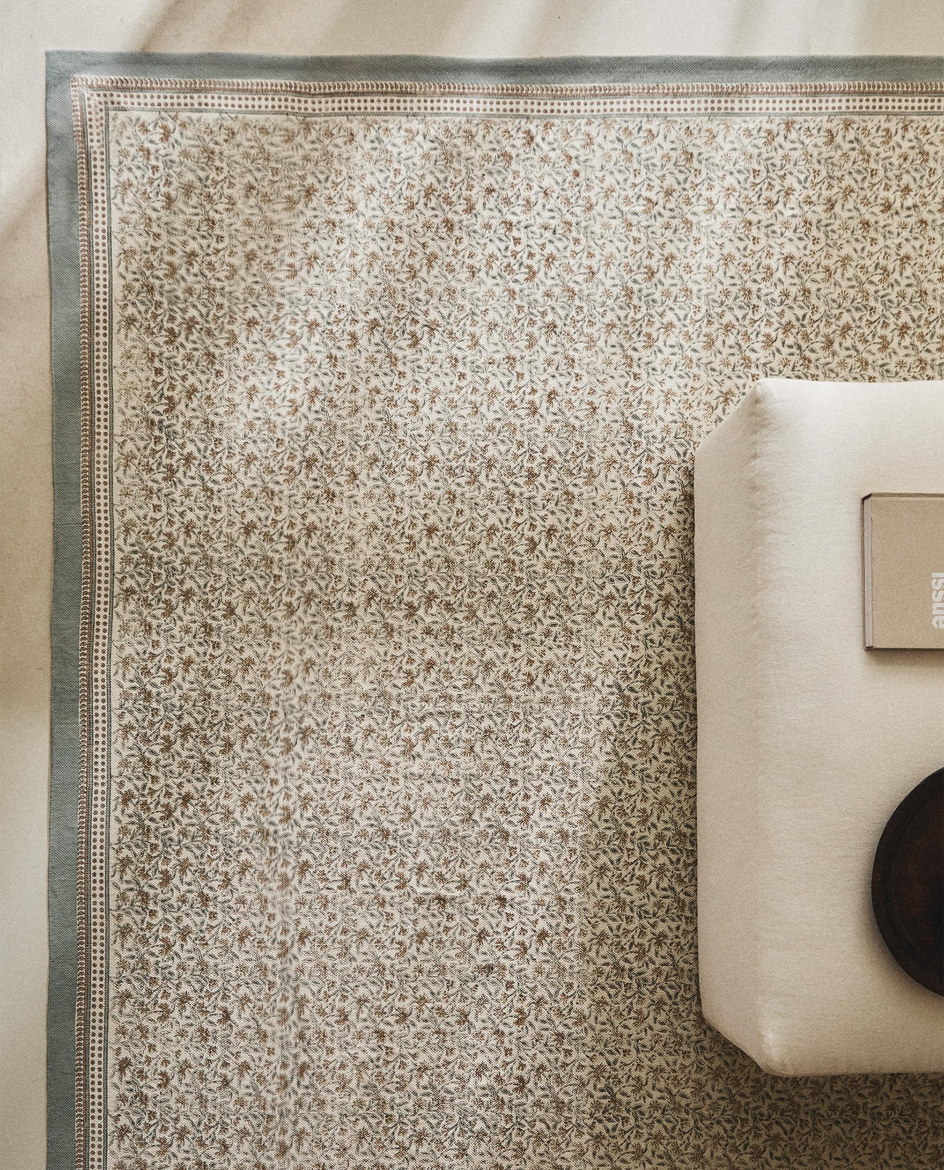 FLORAL BLOCK PRINT RUG | Zara Home United Kingdom