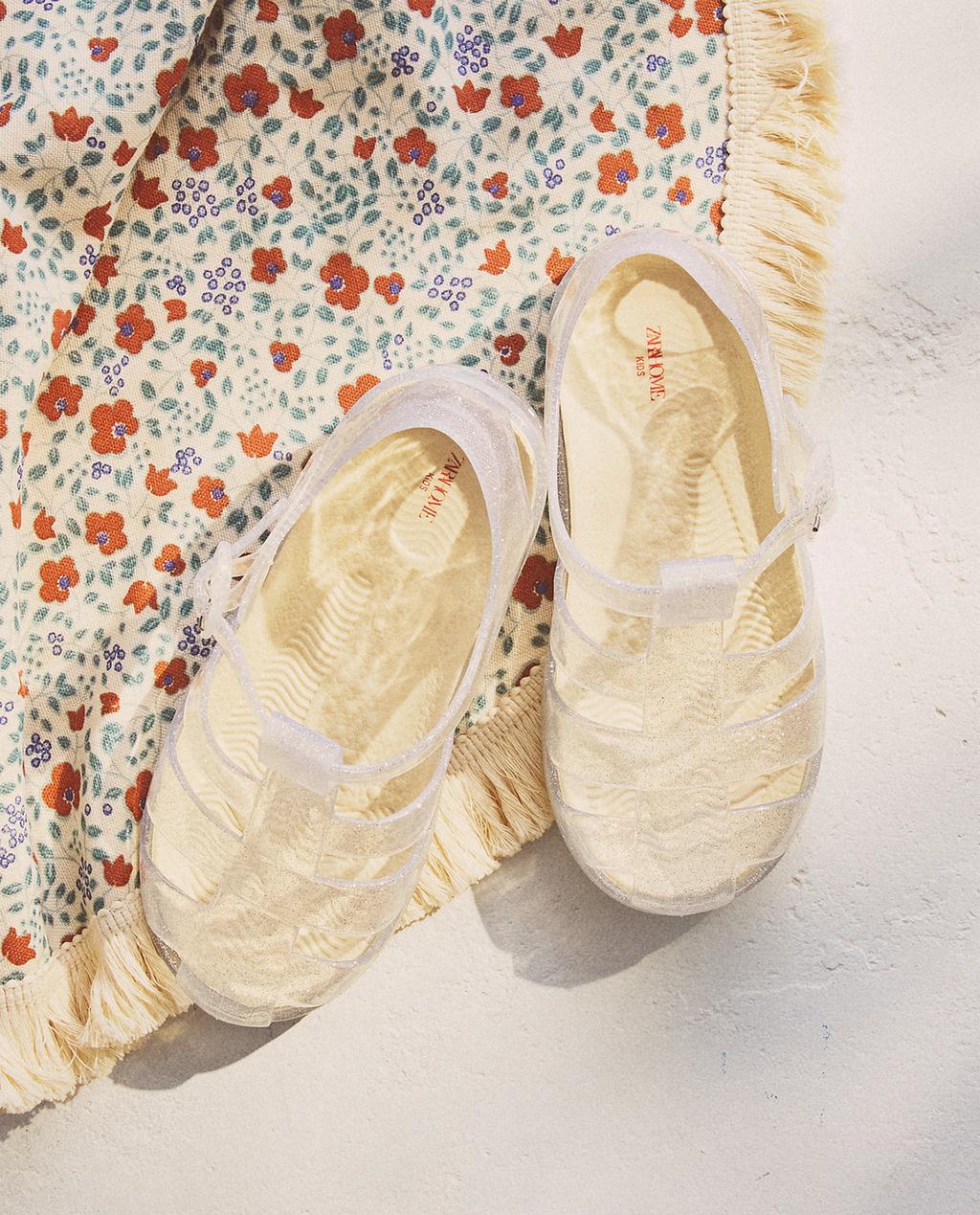 KIDS' GLITTER CAGE SANDALS