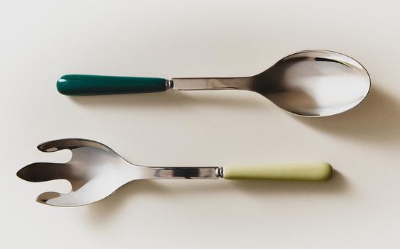 SALAD CUTLERY SET WITH CERAMIC HANDLE (SET OF 2)