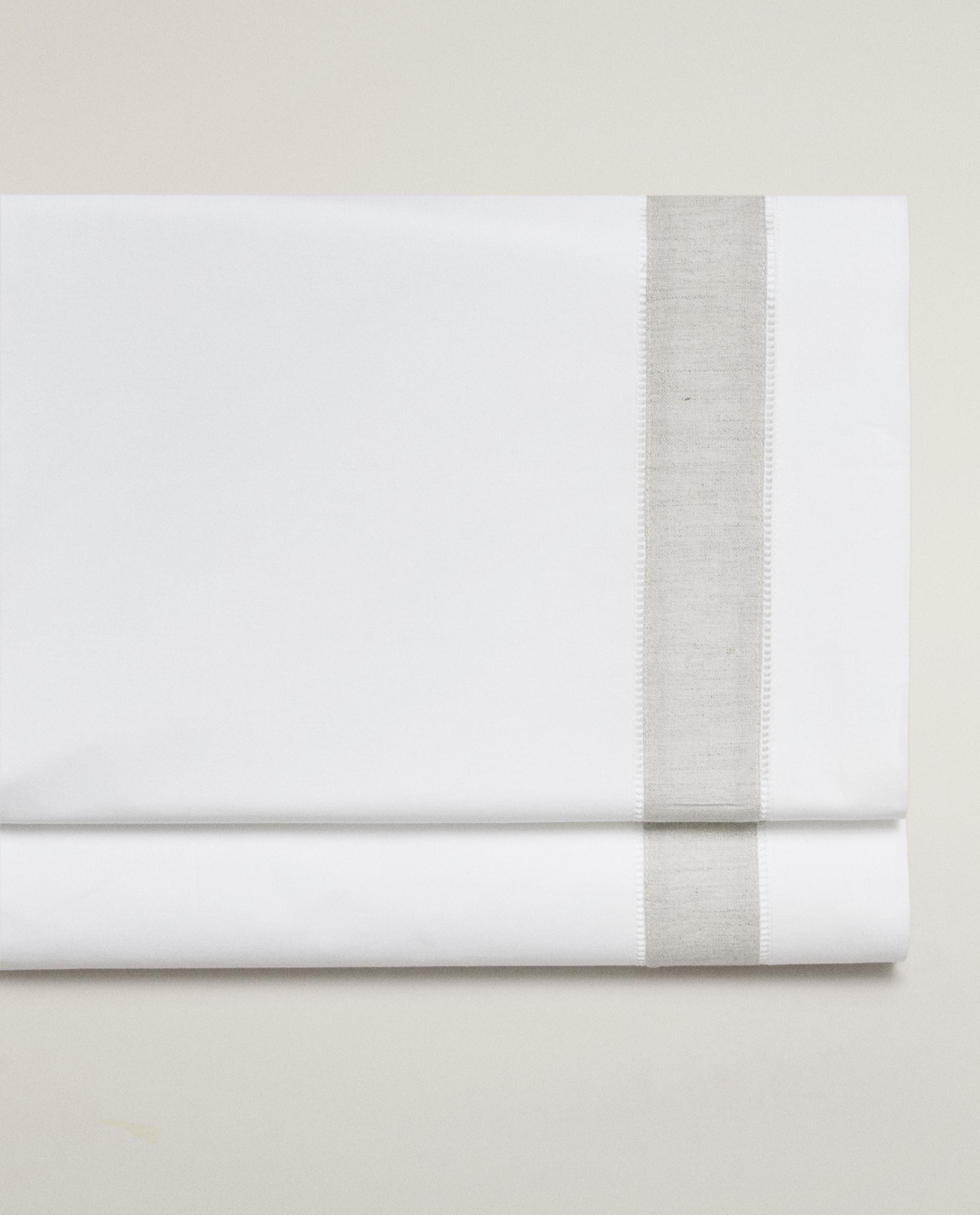 COTTON FLAT SHEET WITH LINEN BORDER product thumbnail 9