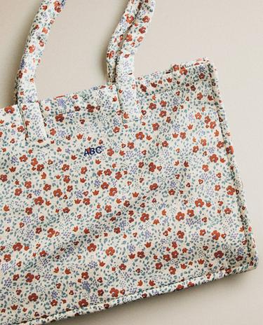 FLORAL COTTON BEACH BAG