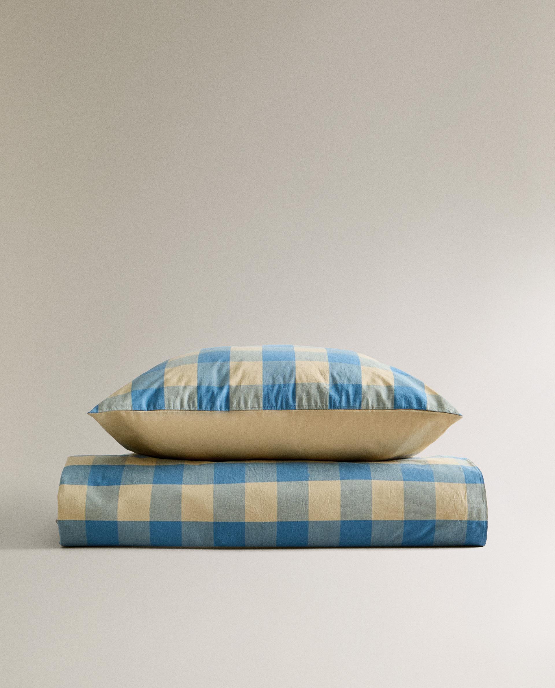 CHILDREN'S REVERSIBLE CHECK DUVET COVER