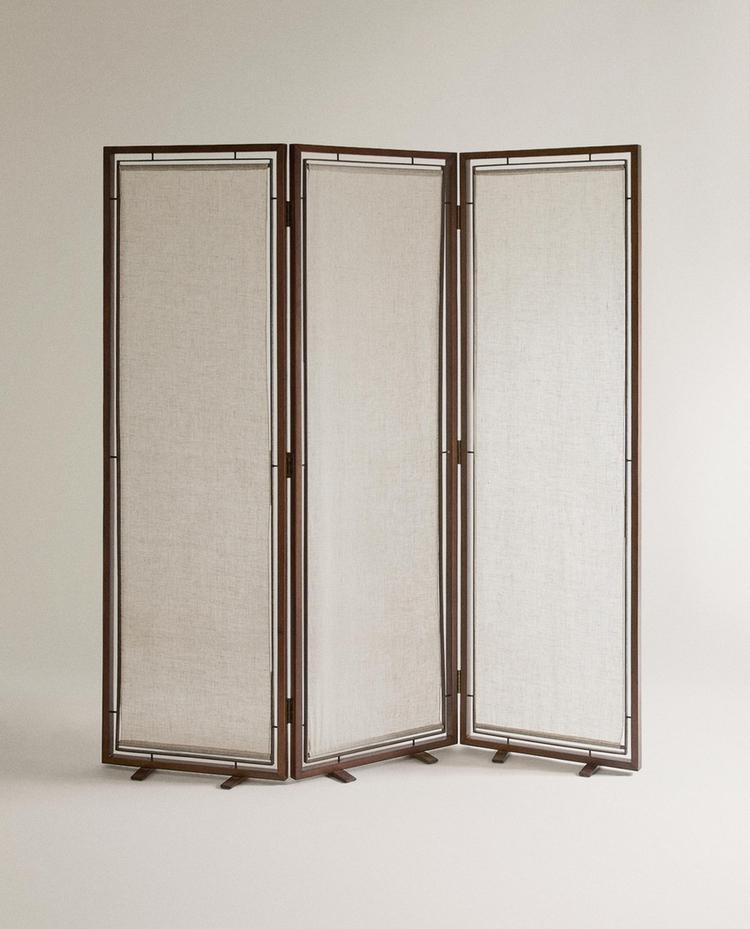 PARAVENT BOIS ET LIN