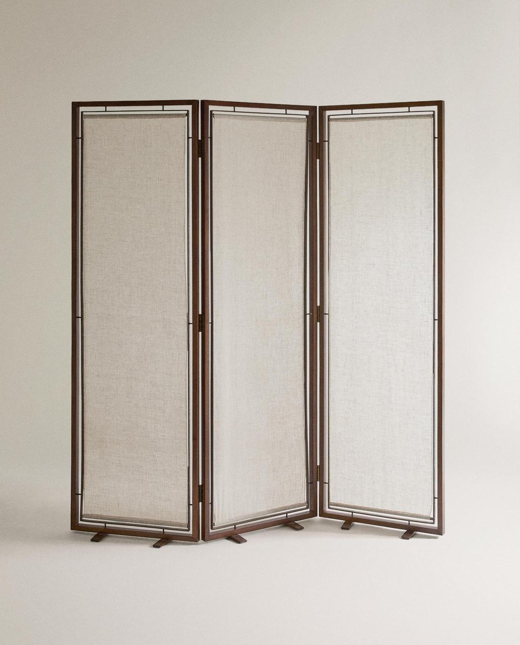 PARAVENTO LEGNO E LINO