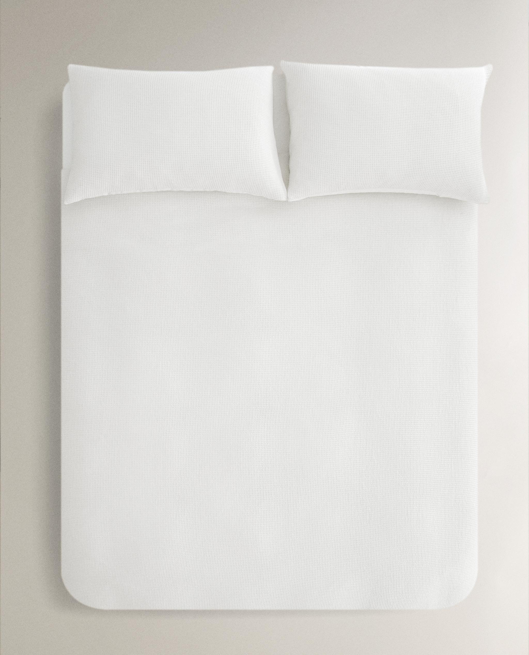 MINI WAFFLE-KNIT COTTON DUVET COVER product thumbnail 7