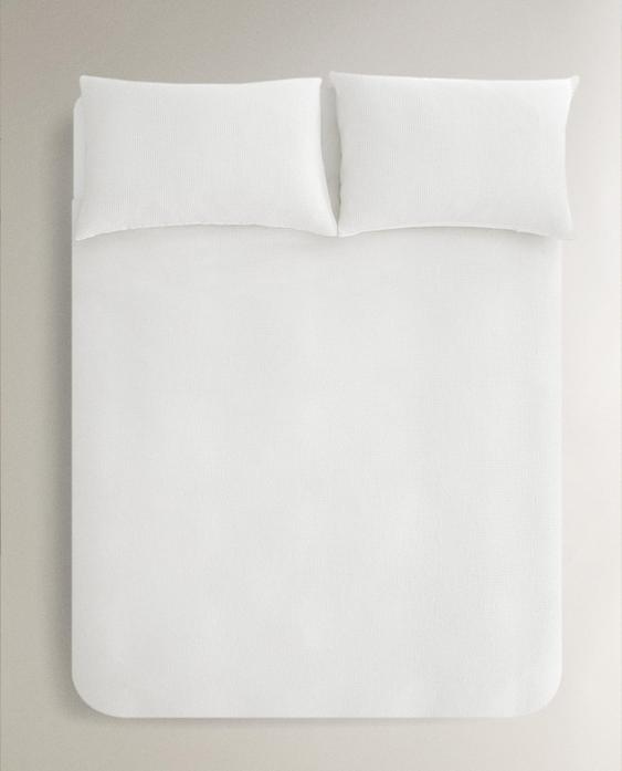 MINI WAFFLE-KNIT COTTON DUVET COVER