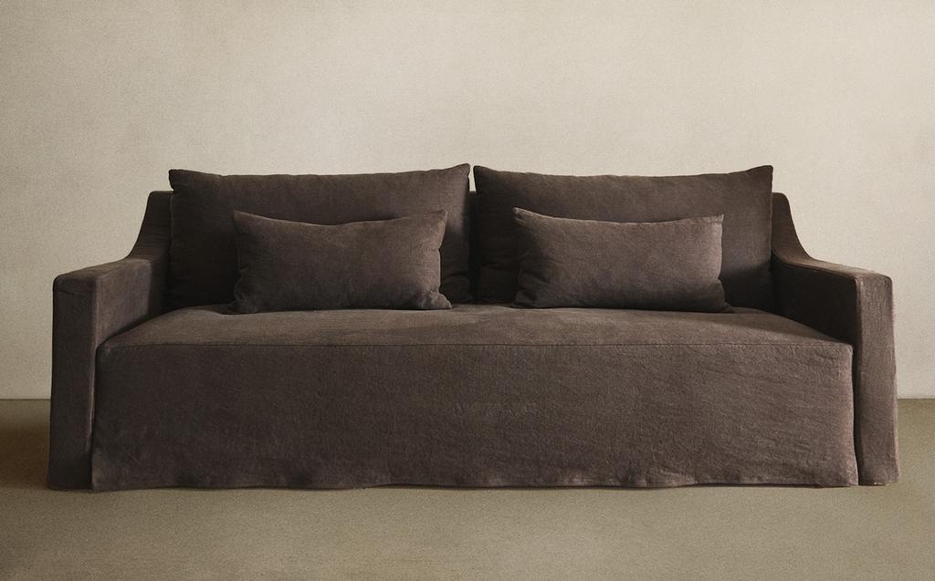 SOFA WITH REMOVABLE WASHED LINEN COVER SOFA WITH REMOVABLE WASHED LINEN COVER