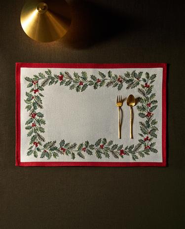 CHRISTMAS JACQUARD PLACEMAT WITH BORDER