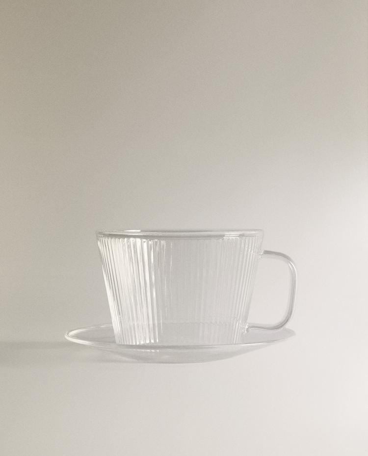 TAZA DE TÉ CON PLATO BOROSILICATO