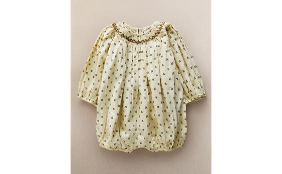 GATHERED FLORAL BABY ROMPER