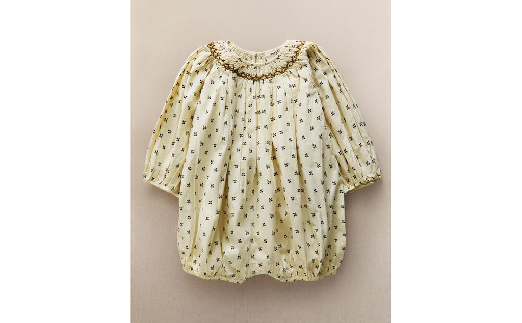 GATHERED FLORAL BABY ROMPER