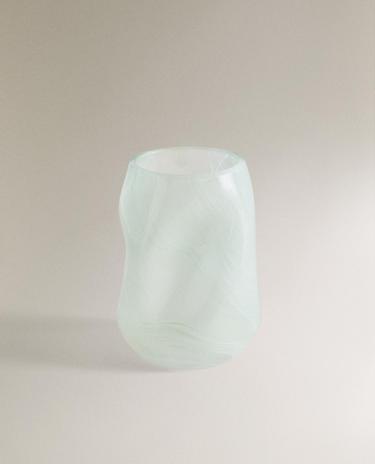 SHADED GREEN GLASS TOOTHBRUSH HOLDER
