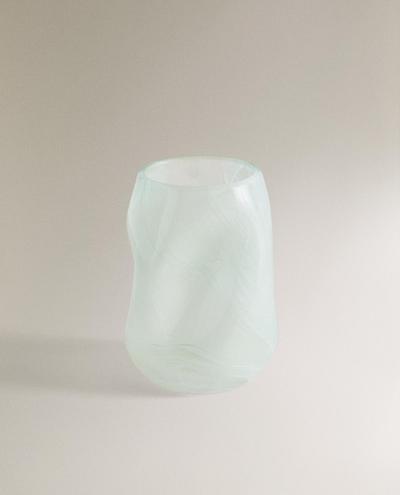 SHADED GREEN GLASS TOOTHBRUSH HOLDER