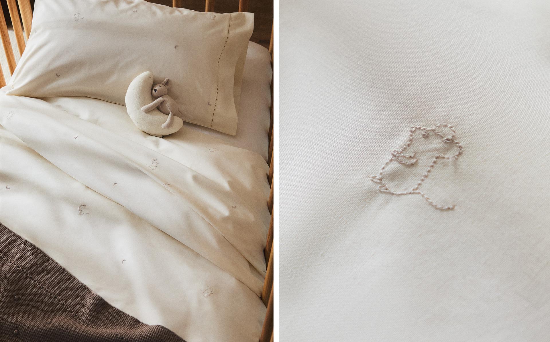 DUVET COVER WITH EMBROIDERED MICE