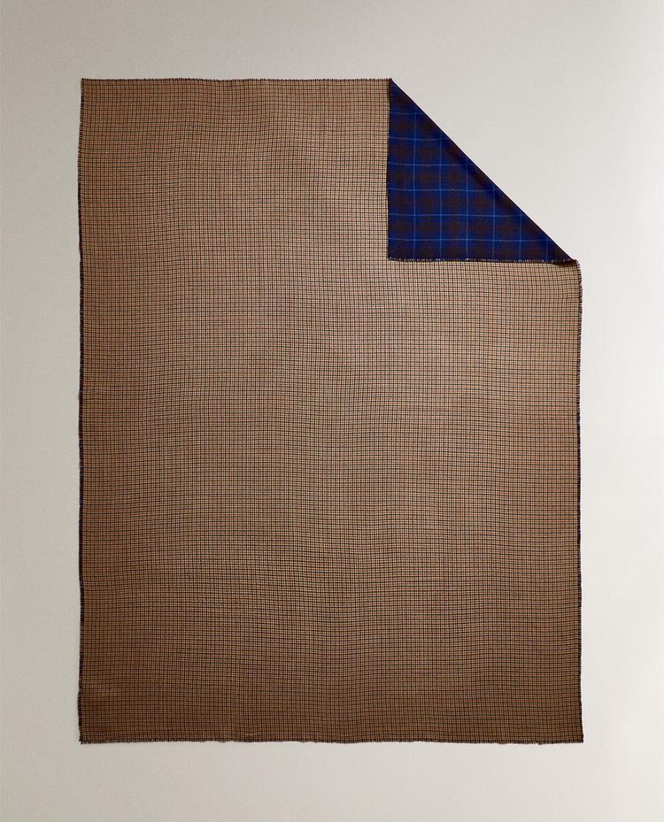 DOUBLE-FACED CHECK WOOL THROW