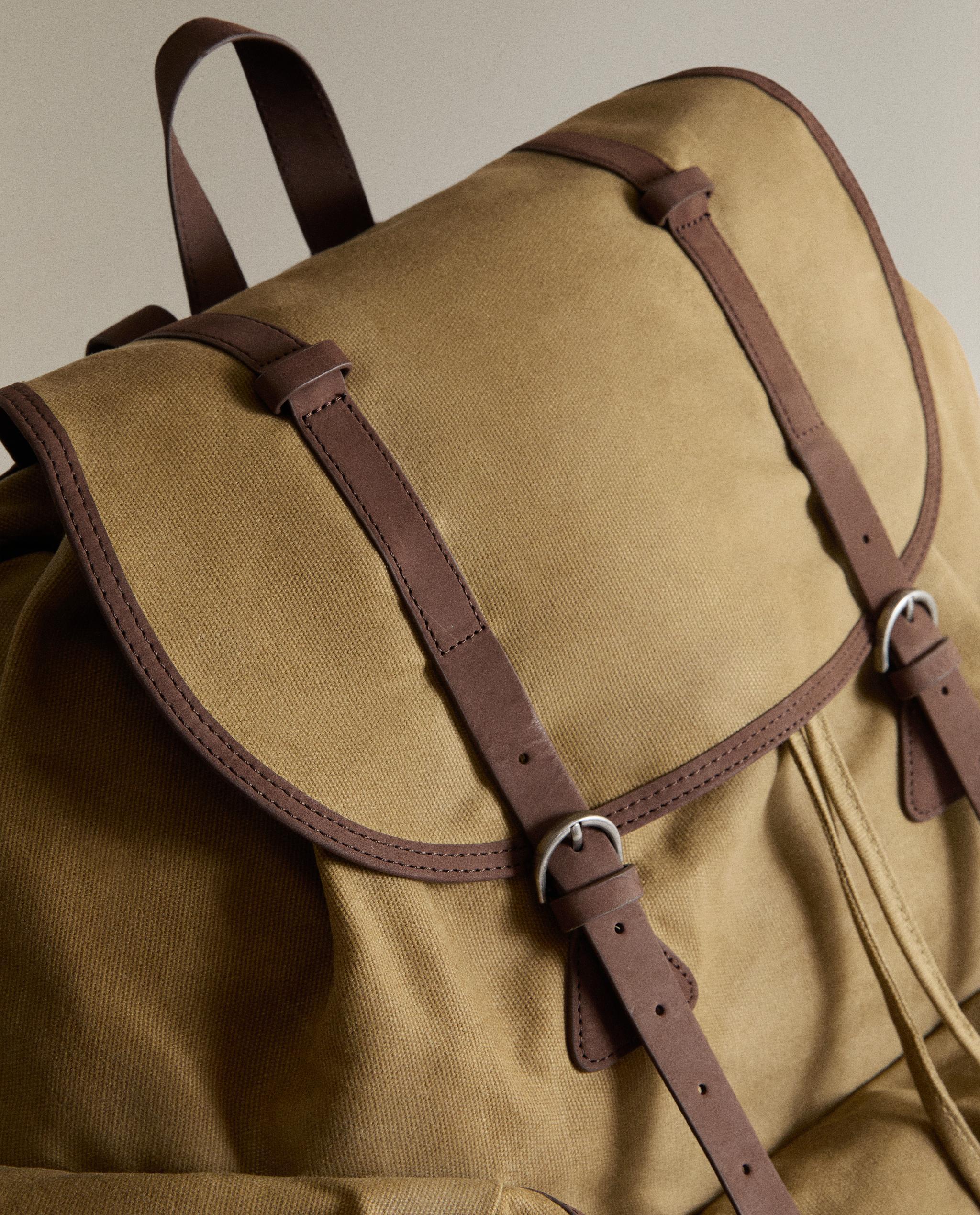 COTTON AND LEATHER BACKPACK product thumbnail 2