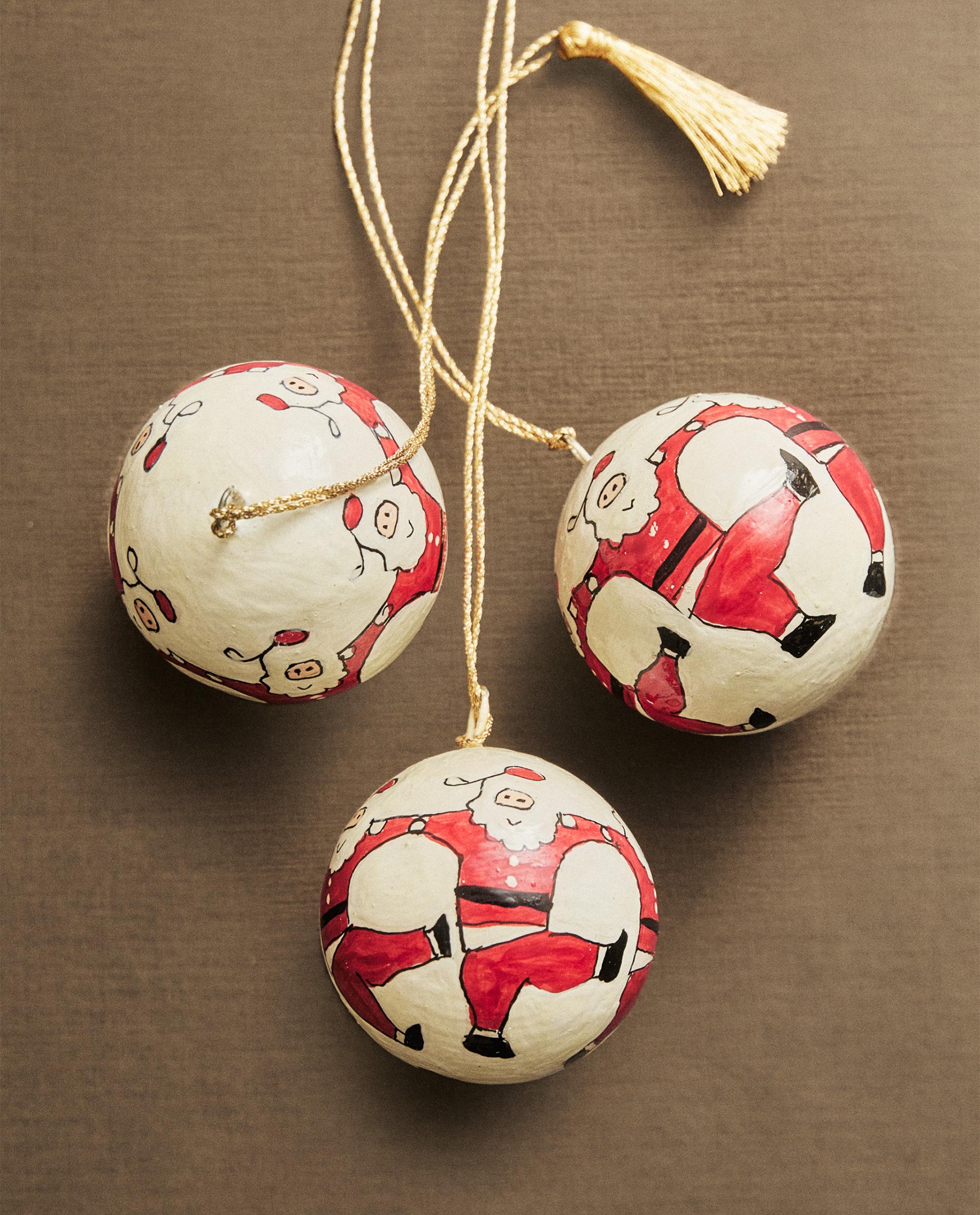 サンタクロースボール クリスマスツリーオーナメント（3個セット